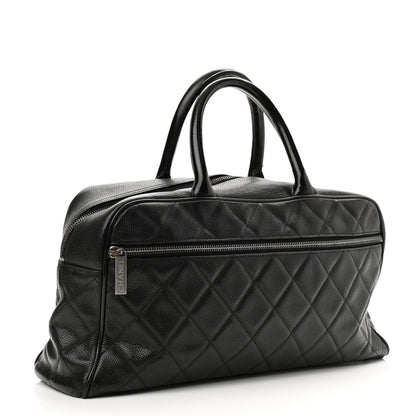 Chanel Caviar Patent Quilted Large Bowler Black 3 of 13