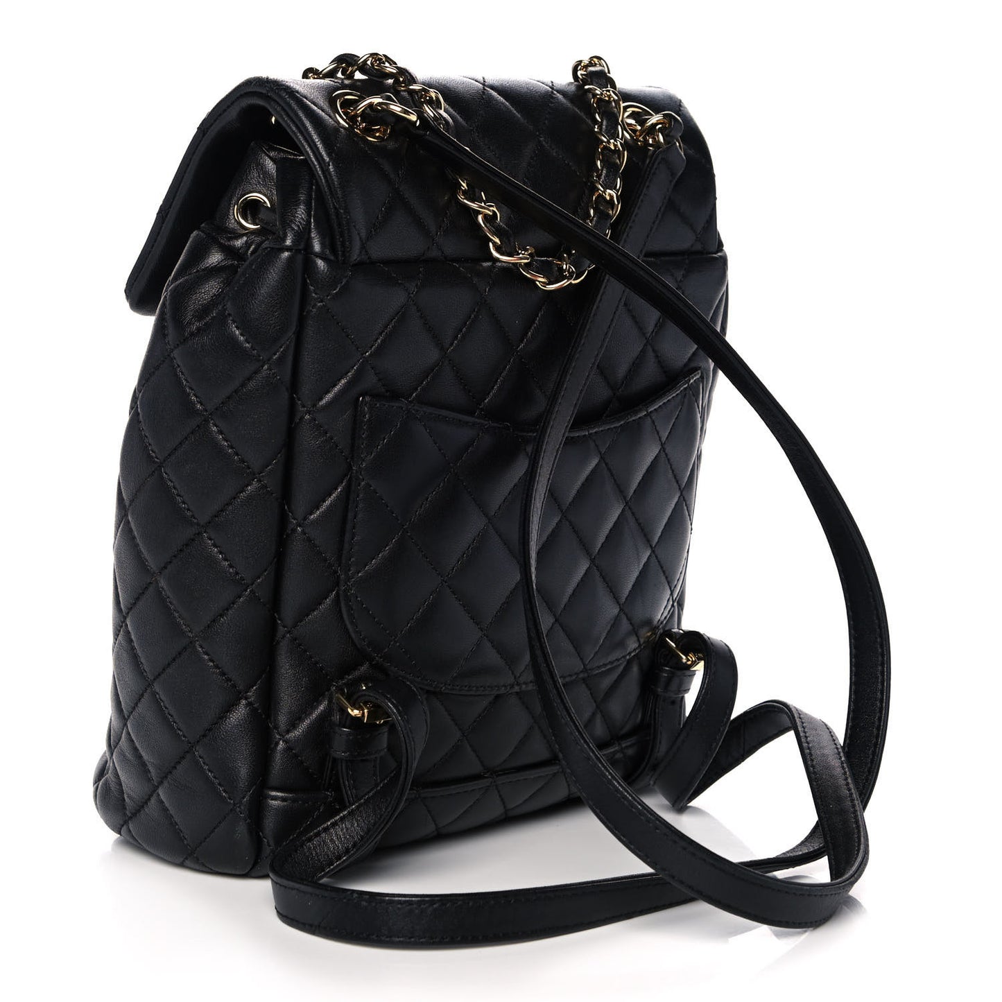 Calfskin Quilted Small Urban Spirit Backpack Black