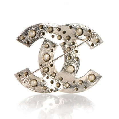 Chanel Crystal Large CC Brooch Silver 3 of 4