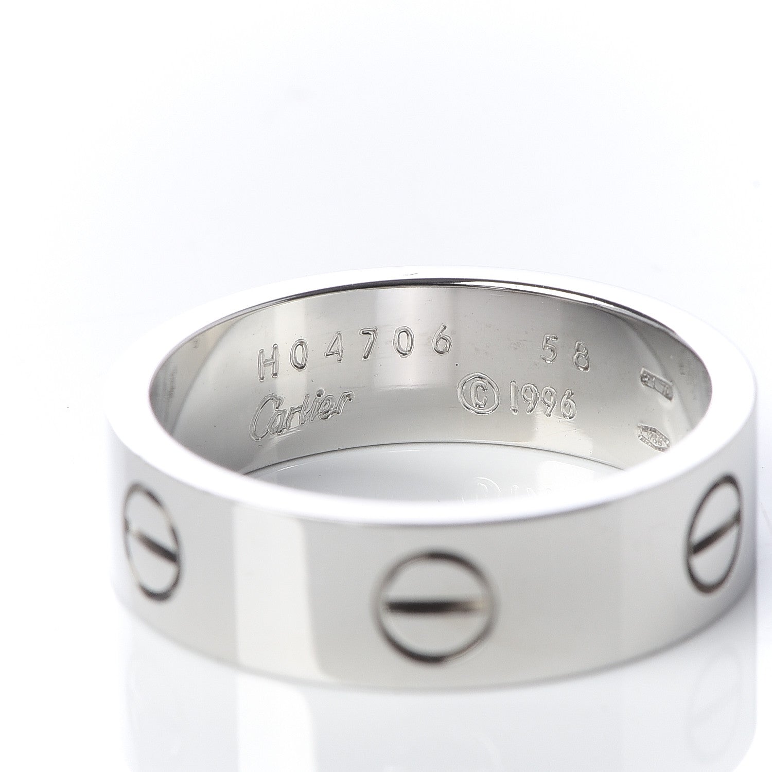 Cartier 18K White Gold 6mm LOVE Ring 58 8.25 4 of 5
