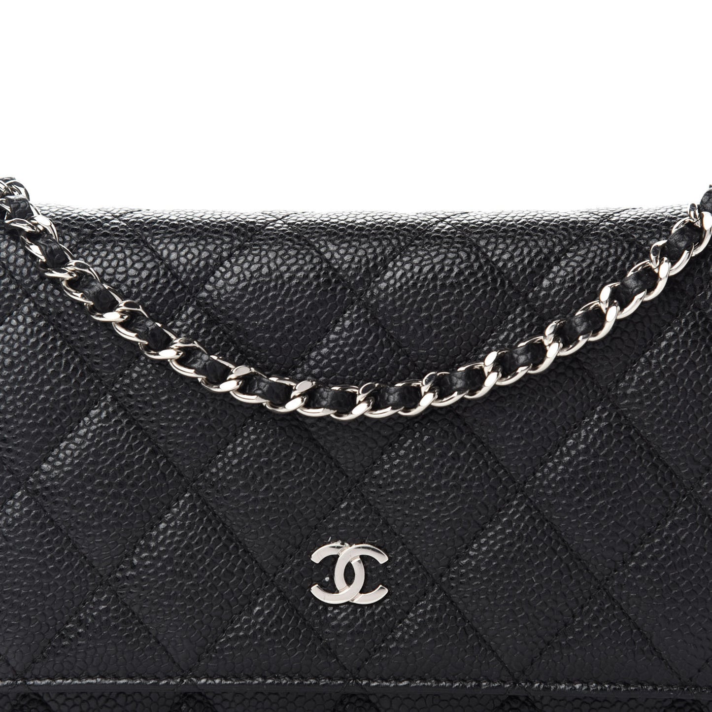 Caviar Quilted Wallet On Chain WOC Black