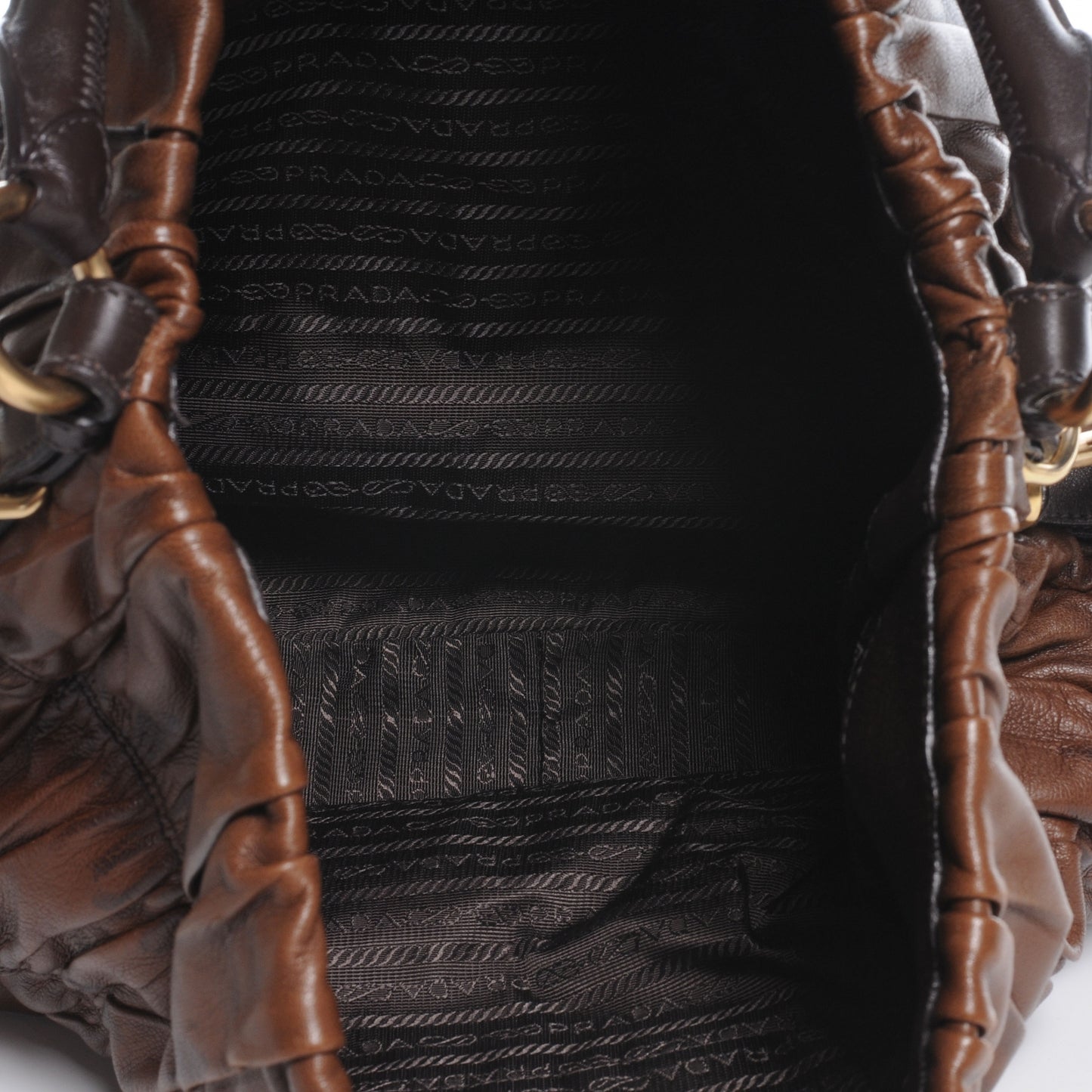Nappa Gaufre Shopping Tote Brown