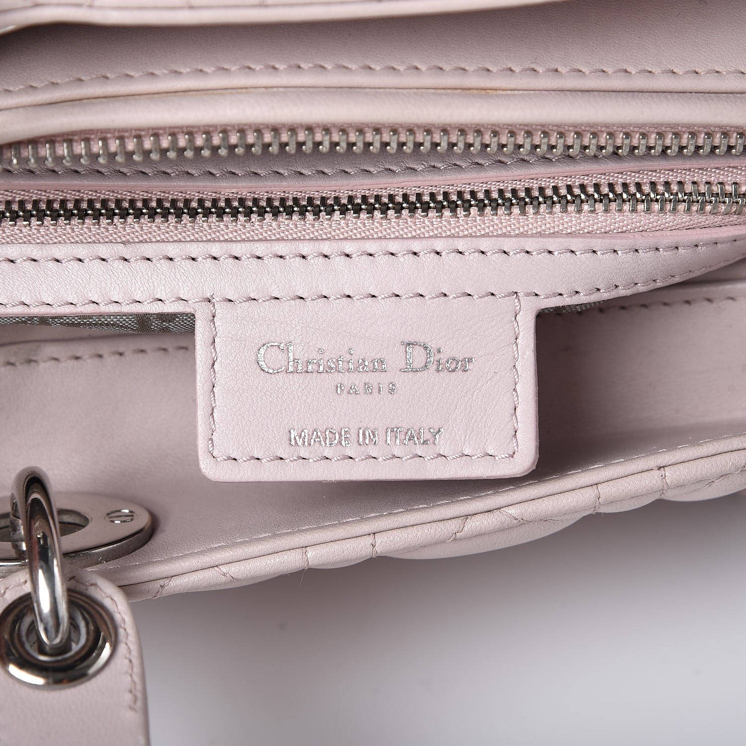 Christian Dior Lambskin Cannage Large Lady Dior Rose Poudre 6 of 15