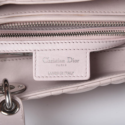 Christian Dior Lambskin Cannage Large Lady Dior Rose Poudre 6 of 15