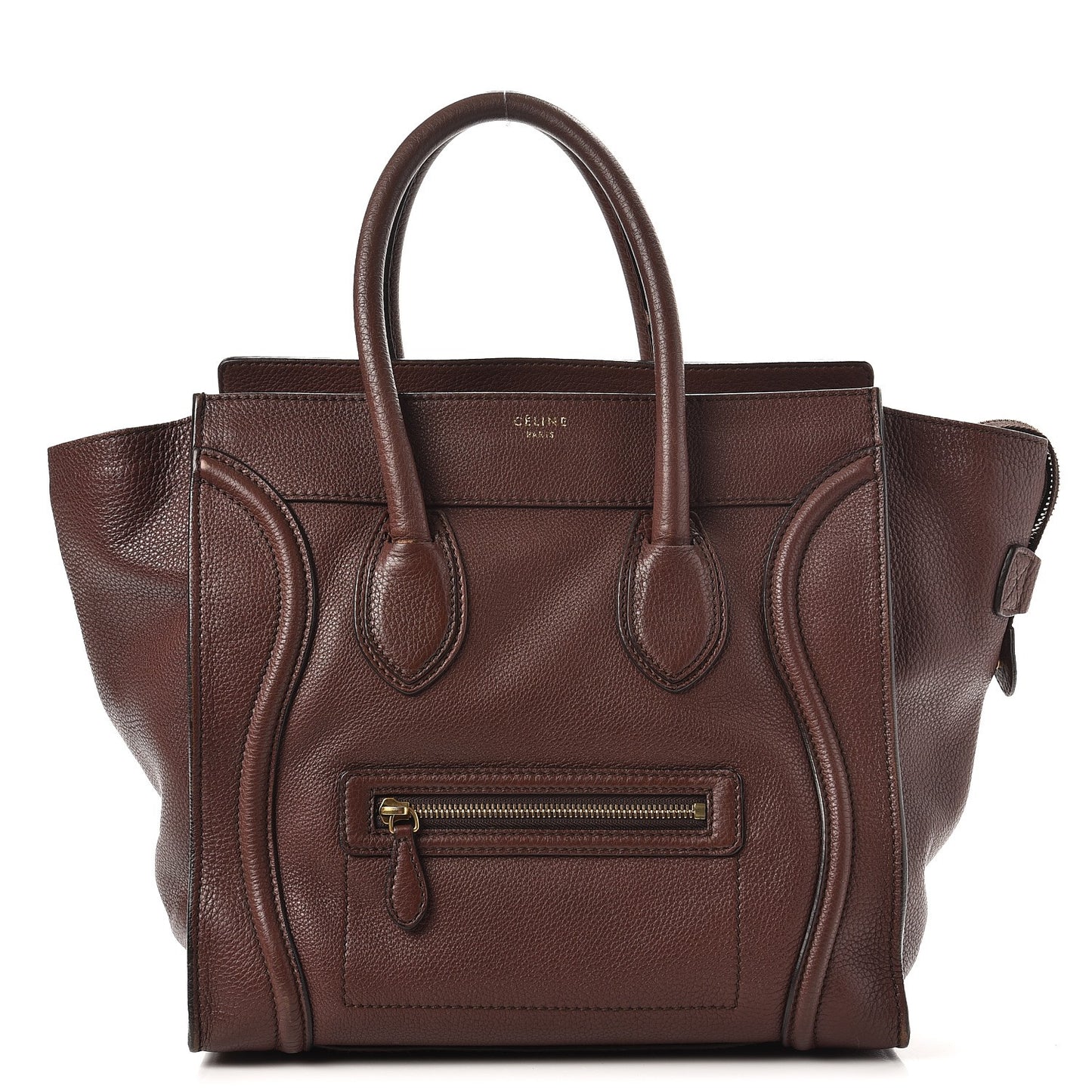 Pebbled Calfskin Mini Luggage Chocolate