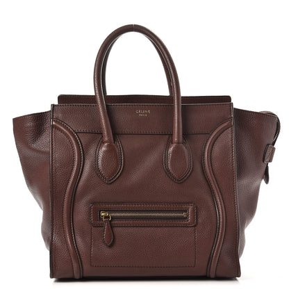 Celine Pebbled Calfskin Mini Luggage Chocolate 1 of 12