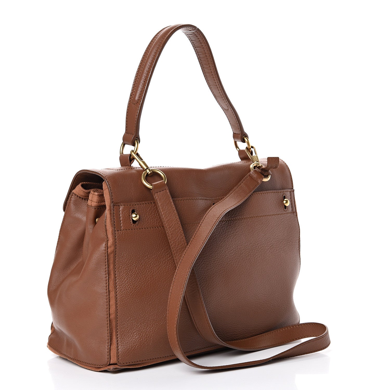 Saint Laurent Calfskin Canvas Medium Muse Two Brown 2 of 12