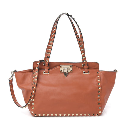 Valentino Garavani Vitello Small Rockstud Tote English Red 1 of 9