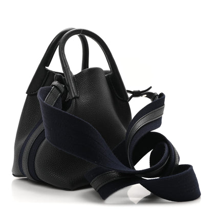Loro Piana Grained Calfskin Micro Bale Bag Navy Blue 3 of 9