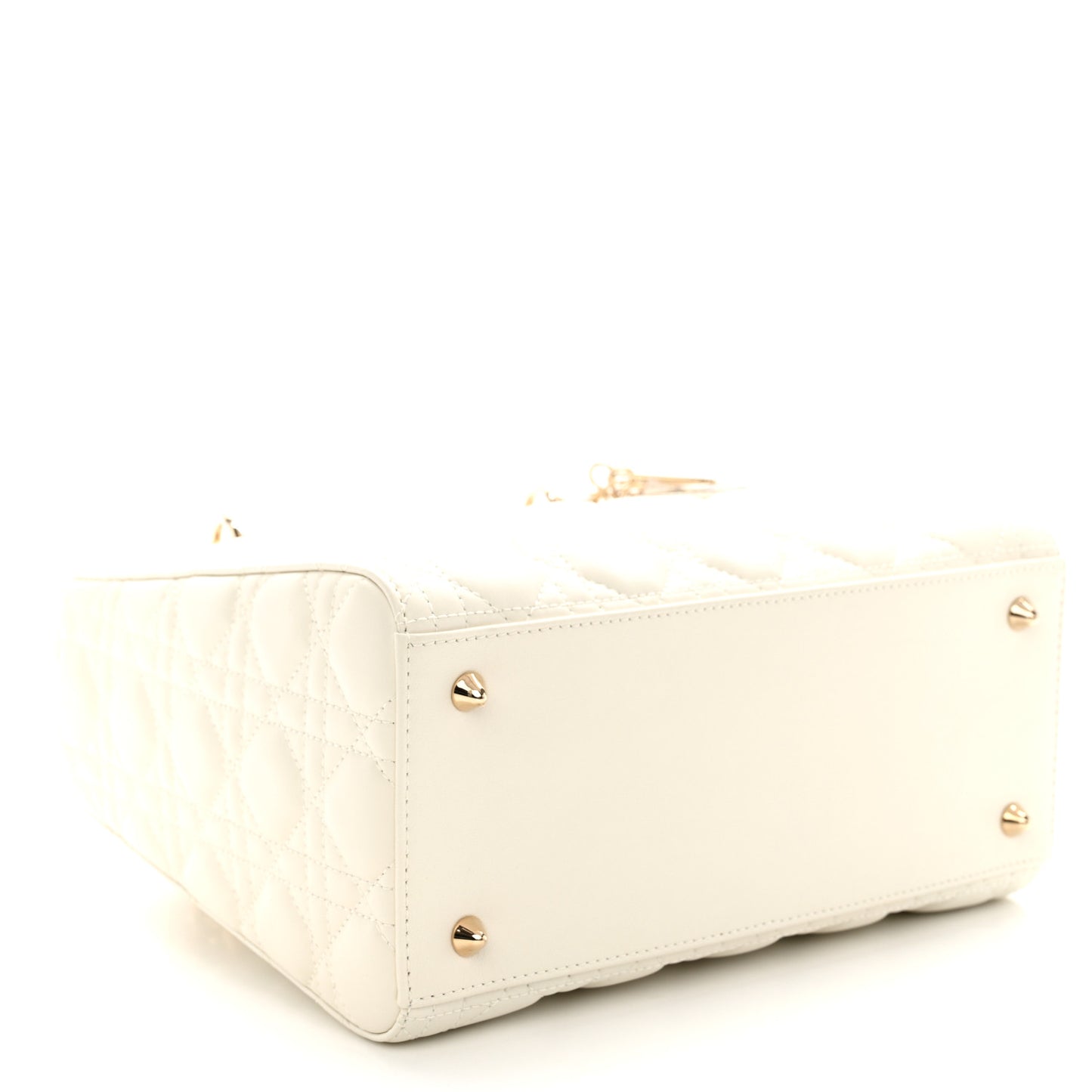 Lambskin Cannage Medium Lady Dior White