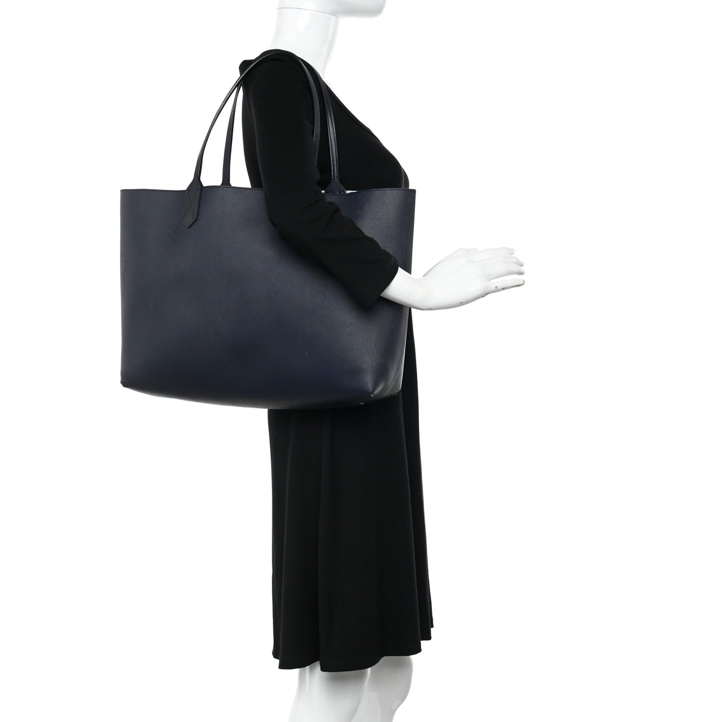 GG Supreme Monogram Blooms Medium Reversible Tote Beige Blue Navy