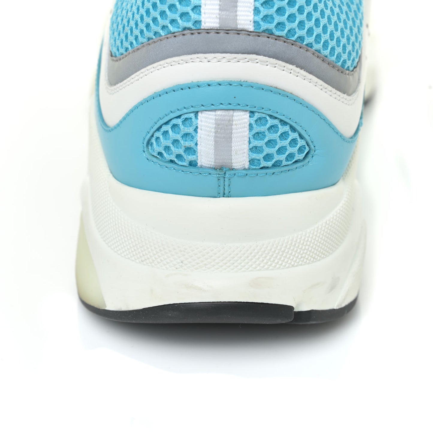 Technical Mesh Calfskin Mens B22 Sneakers 43 White Blue Grey