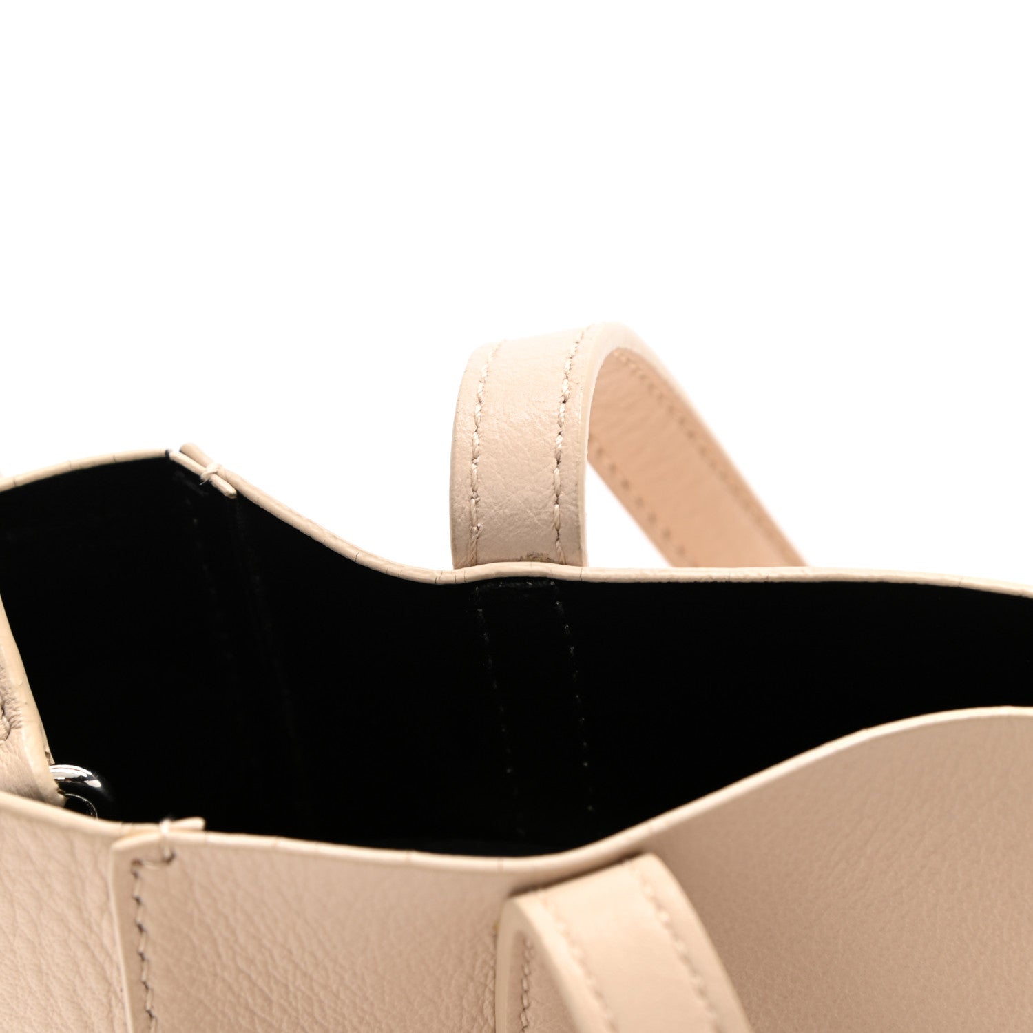 Balenciaga Smooth Calfskin Logo XXS Everyday Tote Light Beige Black 9 of 10