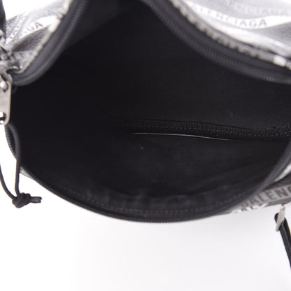 Balenciaga Coated Canvas Losange Monogram Explorer Belt Bag Black Grey 8 of 10