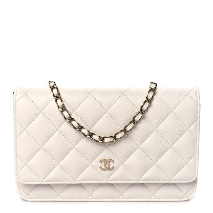 Chanel Caviar Quilted Wallet On Chain WOC White 1 of 11