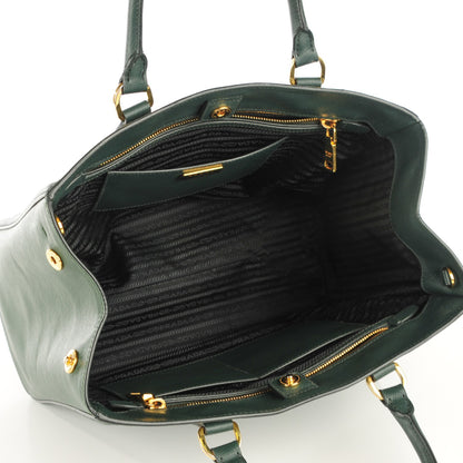 Prada Saffiano Lux Bi-Color Tote Smeraldo 8 of 8