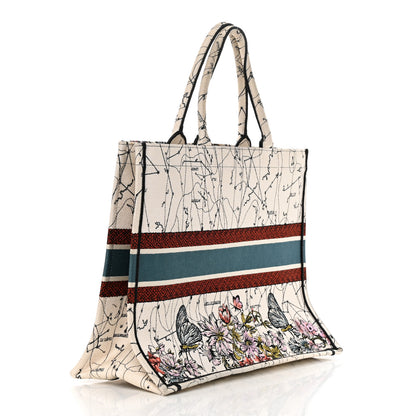 Christian Dior Canvas Embroidered Large Zodiac Book Tote Latte Multicolor 3 of 15