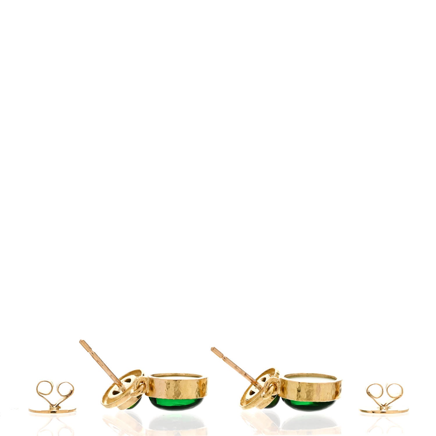 Elizabeth Locke 19K Yellow Gold Chrome Diopside Venetian Glass Putto and Duck Earrings Green 3 of 4