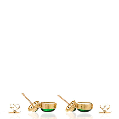 Elizabeth Locke 19K Yellow Gold Chrome Diopside Venetian Glass Putto and Duck Earrings Green 3 of 4