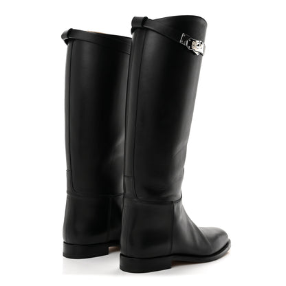 Hermes Box Kelly Jumping Boots 36 Black 4 of 11