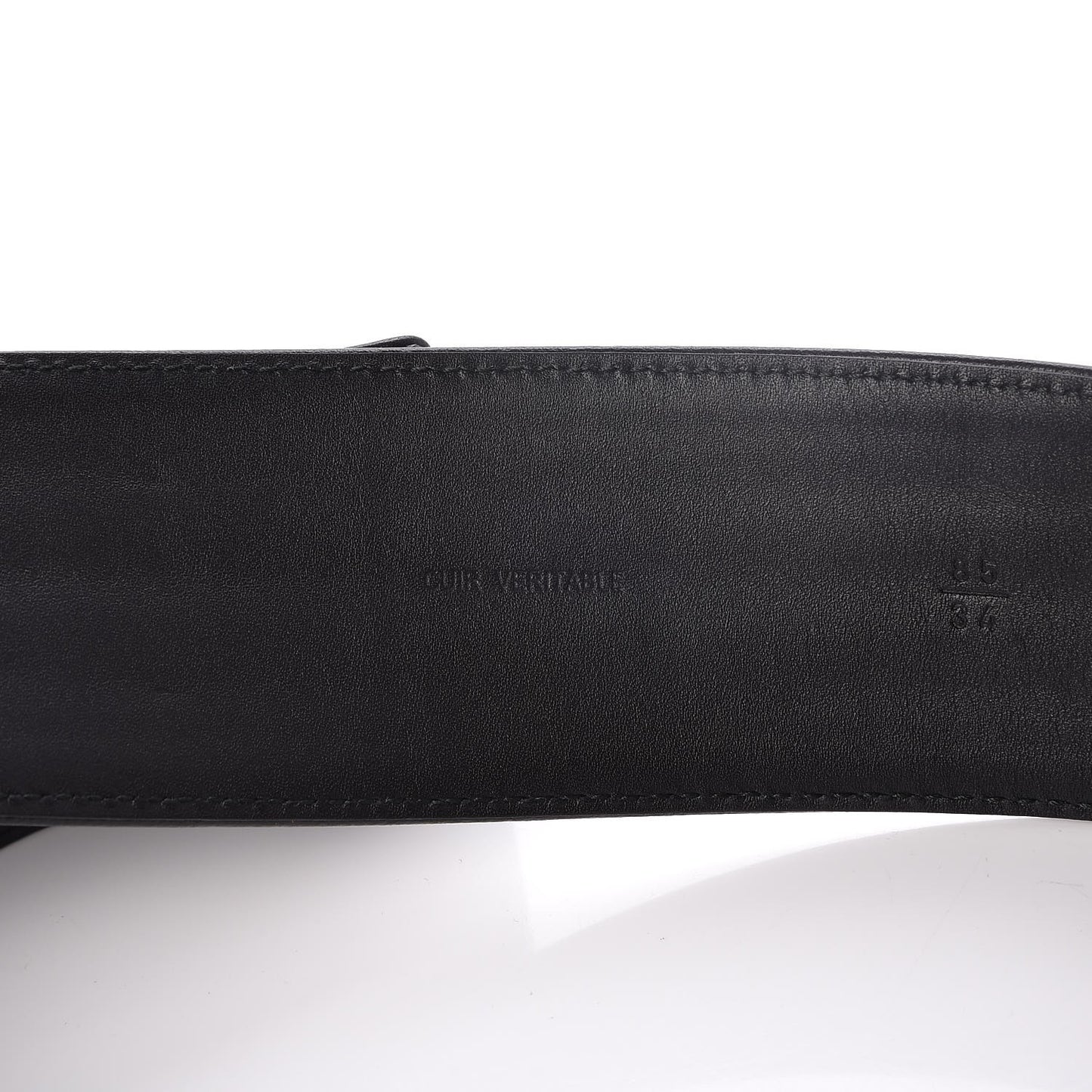 Calfskin Stitched CC Belt 85 34 Black