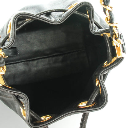 Chanel Lambskin CC Drawstring Bag Black 6 of 9