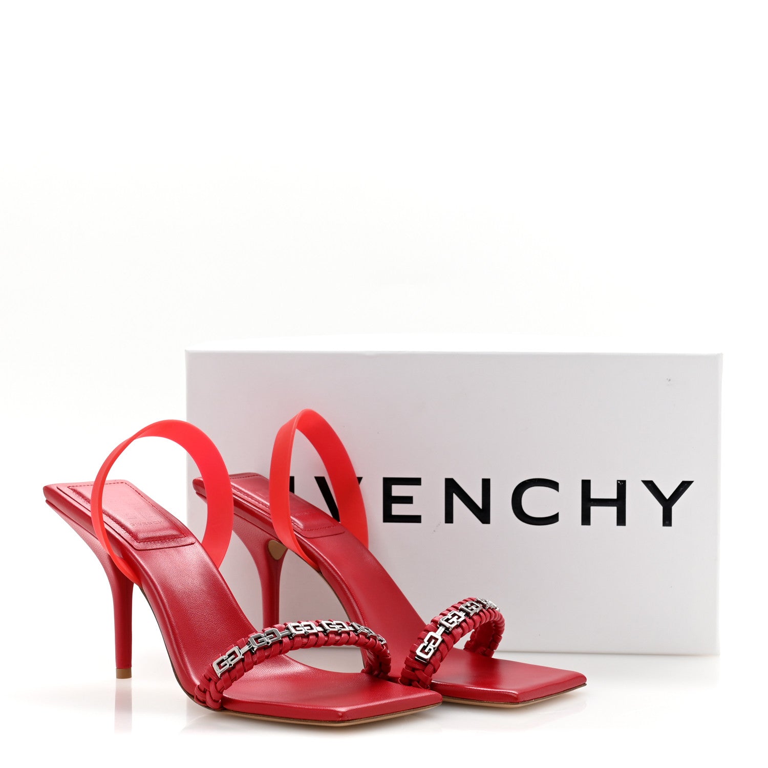 Givenchy Nappa Polyurethane G Woven Slingback 90mm Sandals 41 Dark Red 9 of 9