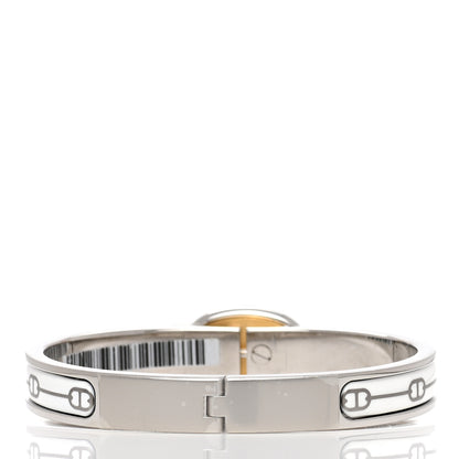Hermes Enamel Mini Farandole Clic Chaine D'Ancre Bracelet Platine White 3 of 5