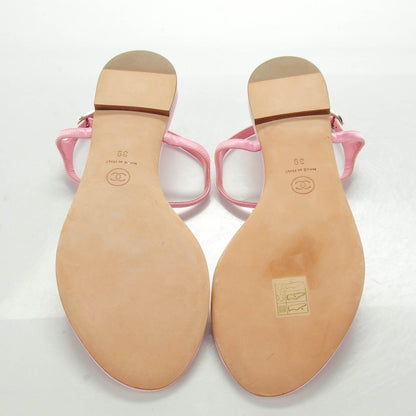 Chanel Satin Bow Thong Sandals 39 Rose 3 of 6