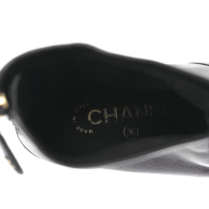 Chanel Lambskin Logo Ankle Boots 36.5 Black 7 of 8