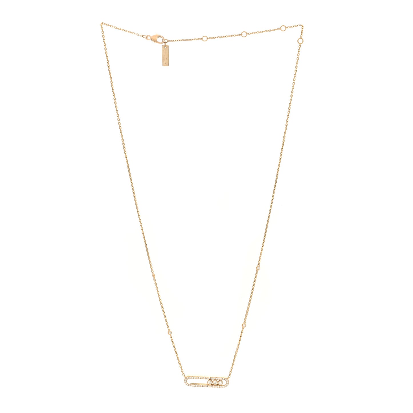 18K Yellow Gold Diamond Baby Move Classic Pave Necklace
