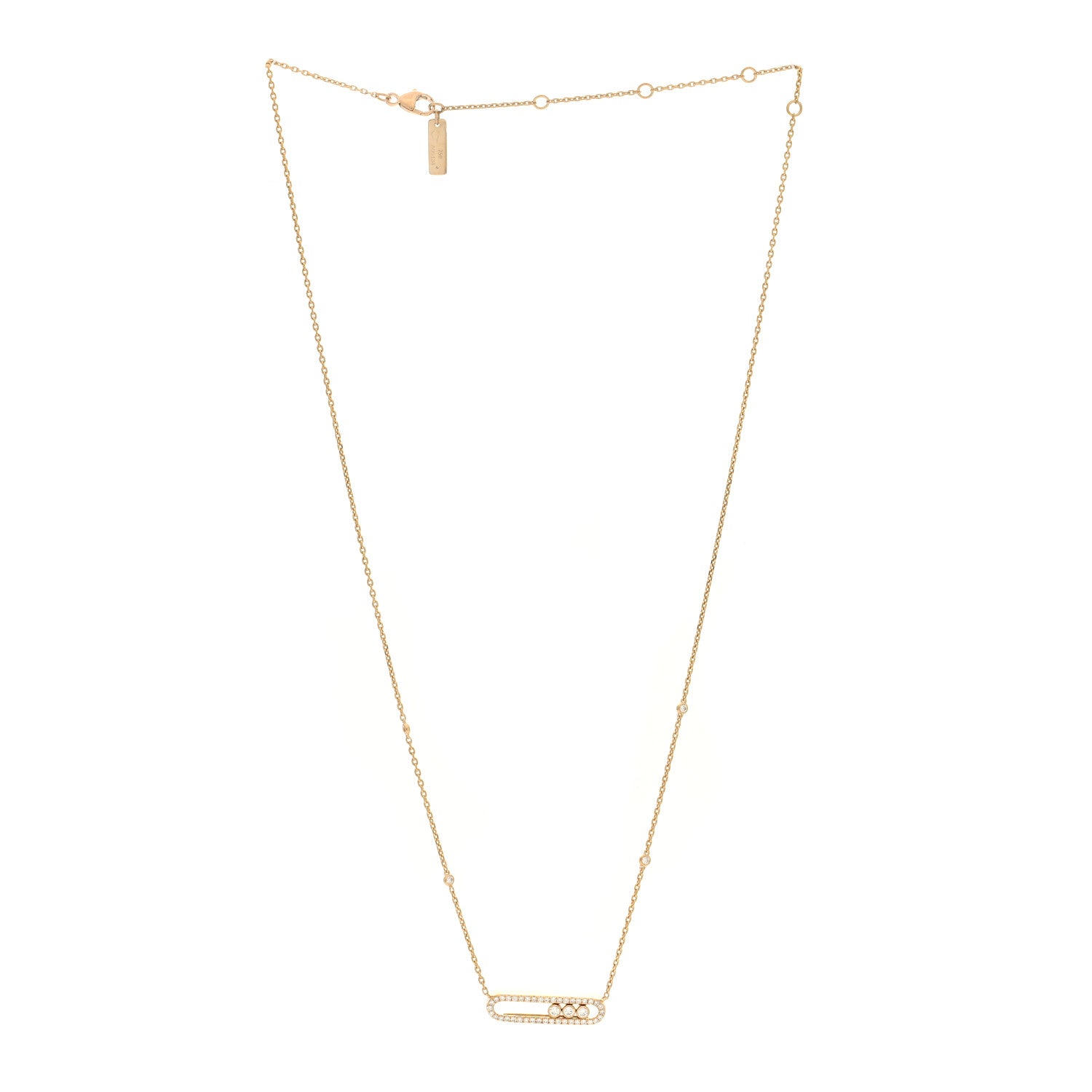 Messika 18K Yellow Gold Diamond Baby Move Classic Pave Necklace 3 of 4