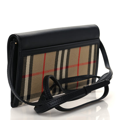 Burberry Calfskin Vintage Check Phone Pocket Crossbody Archive Beige Black 3 of 9