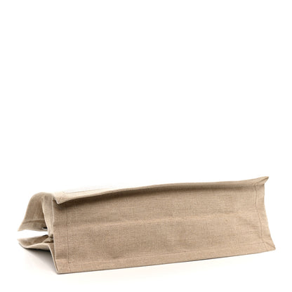 Saint Laurent Linen Calfskin Rive Gauche Tote Optic White 4 of 11