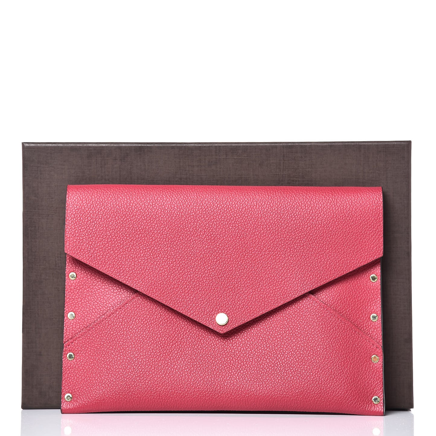 Cuir Rivets Enveloppe Fuchsia