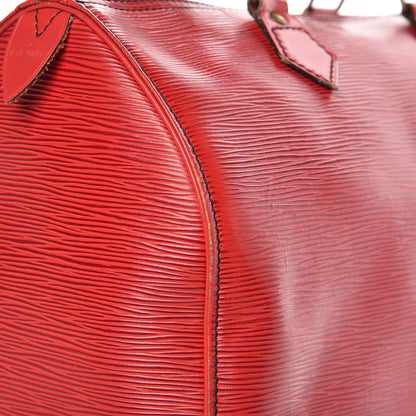 Louis Vuitton Epi Speedy 30 Castillan Red 29 of 39