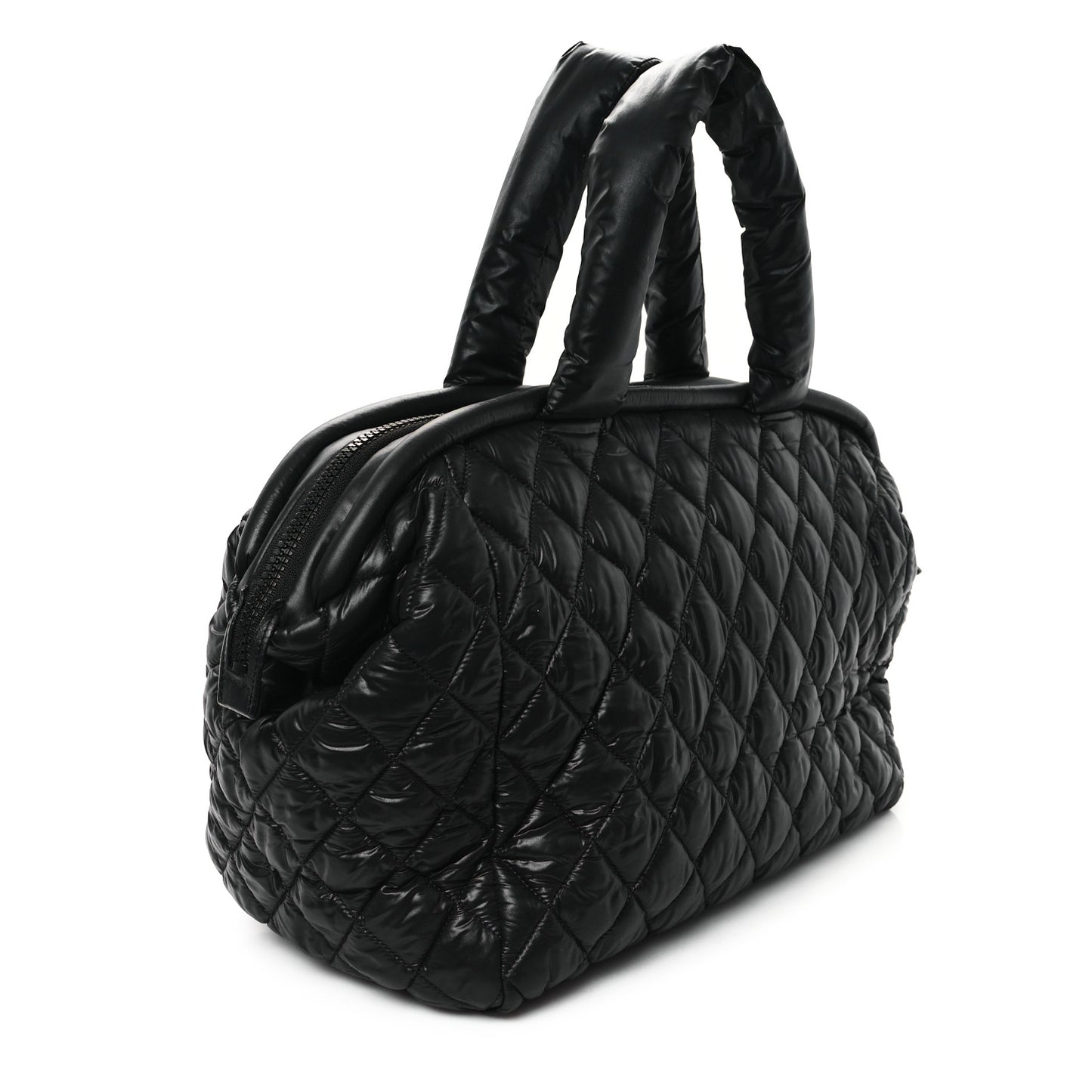 Nylon Quilted Large Coco Cocoon Tote Black