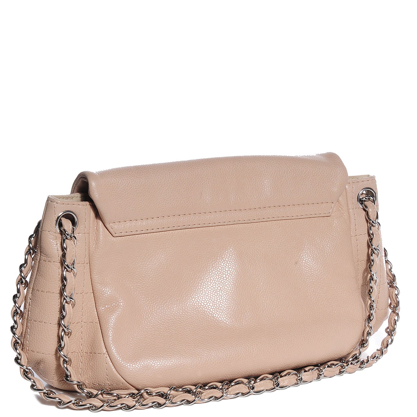 Caviar Half Moon Large Flap Beige Clair