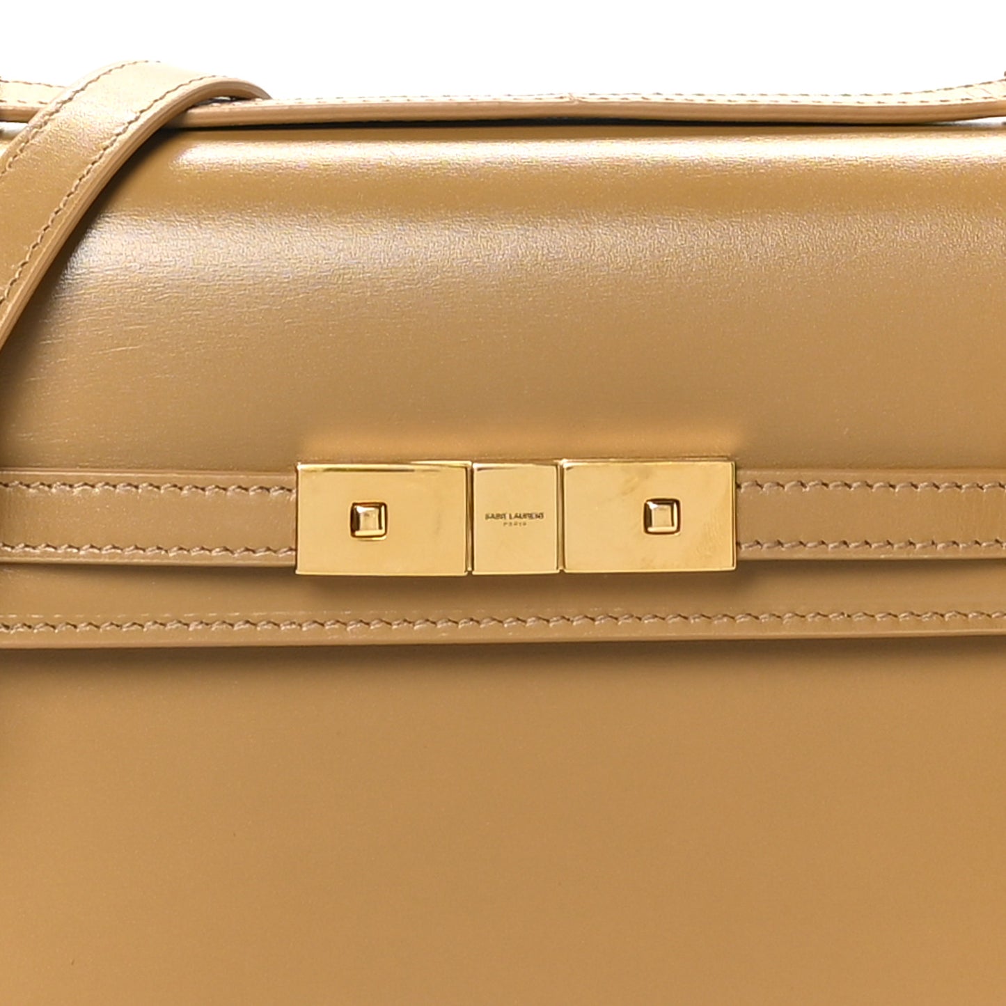 Smooth Calfskin Mini Manhattan Shoulder Bag Tabac Brown