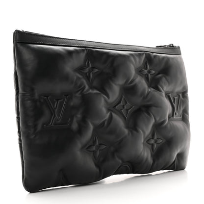 Louis Vuitton Lambskin Puffer A4 Pouch Black 3 of 8
