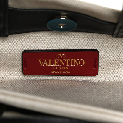 Valentino Garavani Canvas VLTN Print Tote Black Ivory 6 of 11