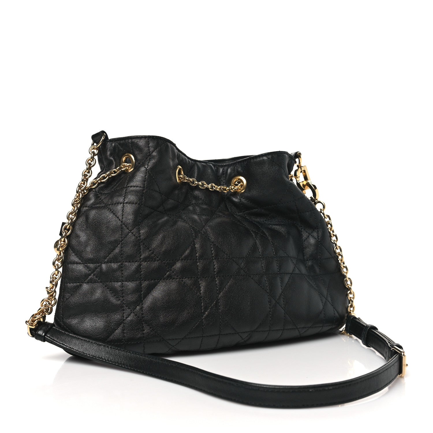 Christian Dior Lambskin Supple Macrocannage Medium Ammi Bag Black 3 of 11