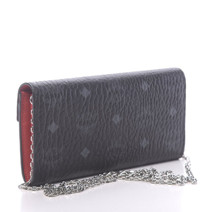 MCM Visetos Large Patricia Wallet On Chain Black Red 3 of 9