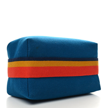 Hermes Wool Rocabar Small Bride-A-Brac Pouch Bleu Paon 4 of 9