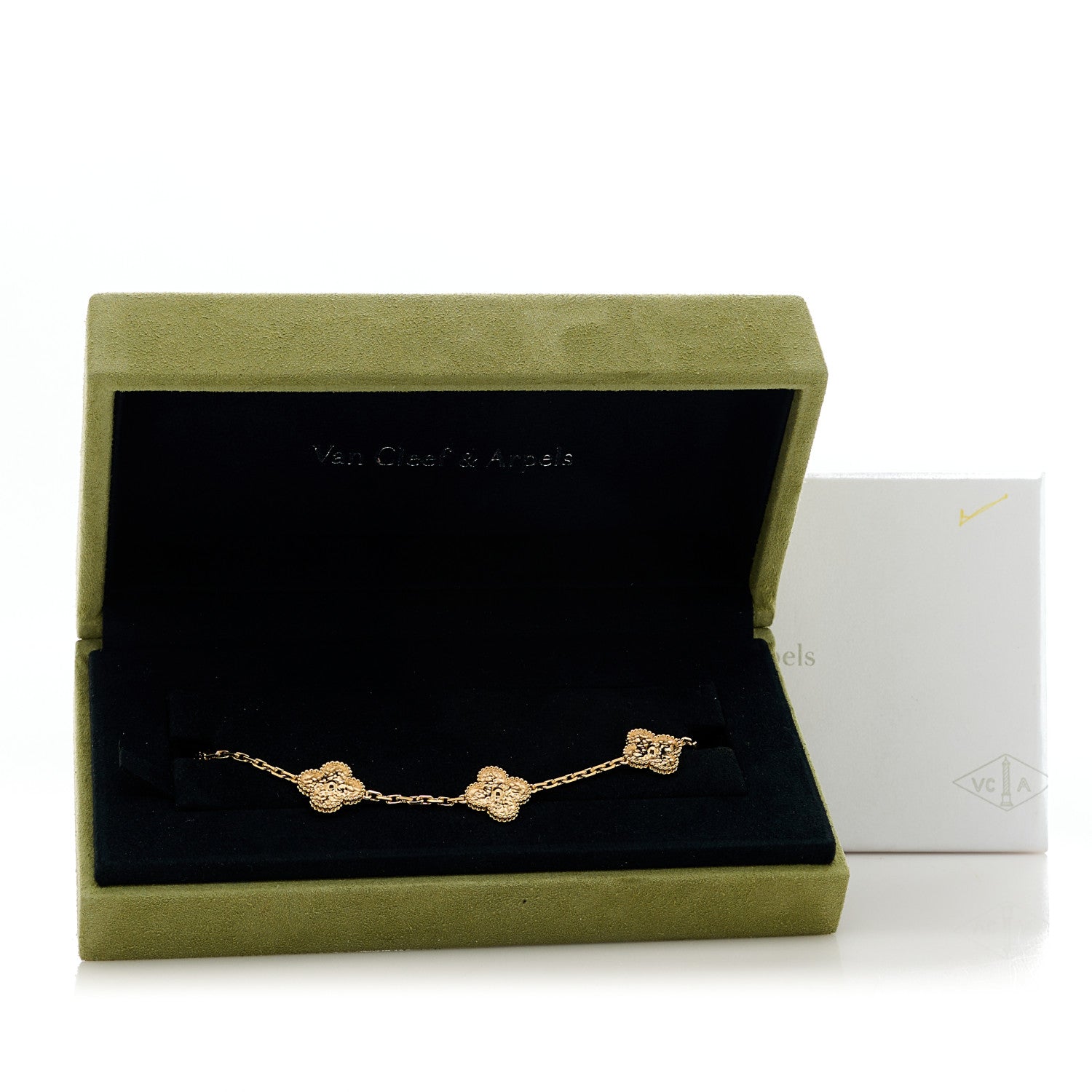 Van Cleef & Arpels 18K Yellow Gold 5 Motifs Vintage Alhambra Bracelet 4 of 4