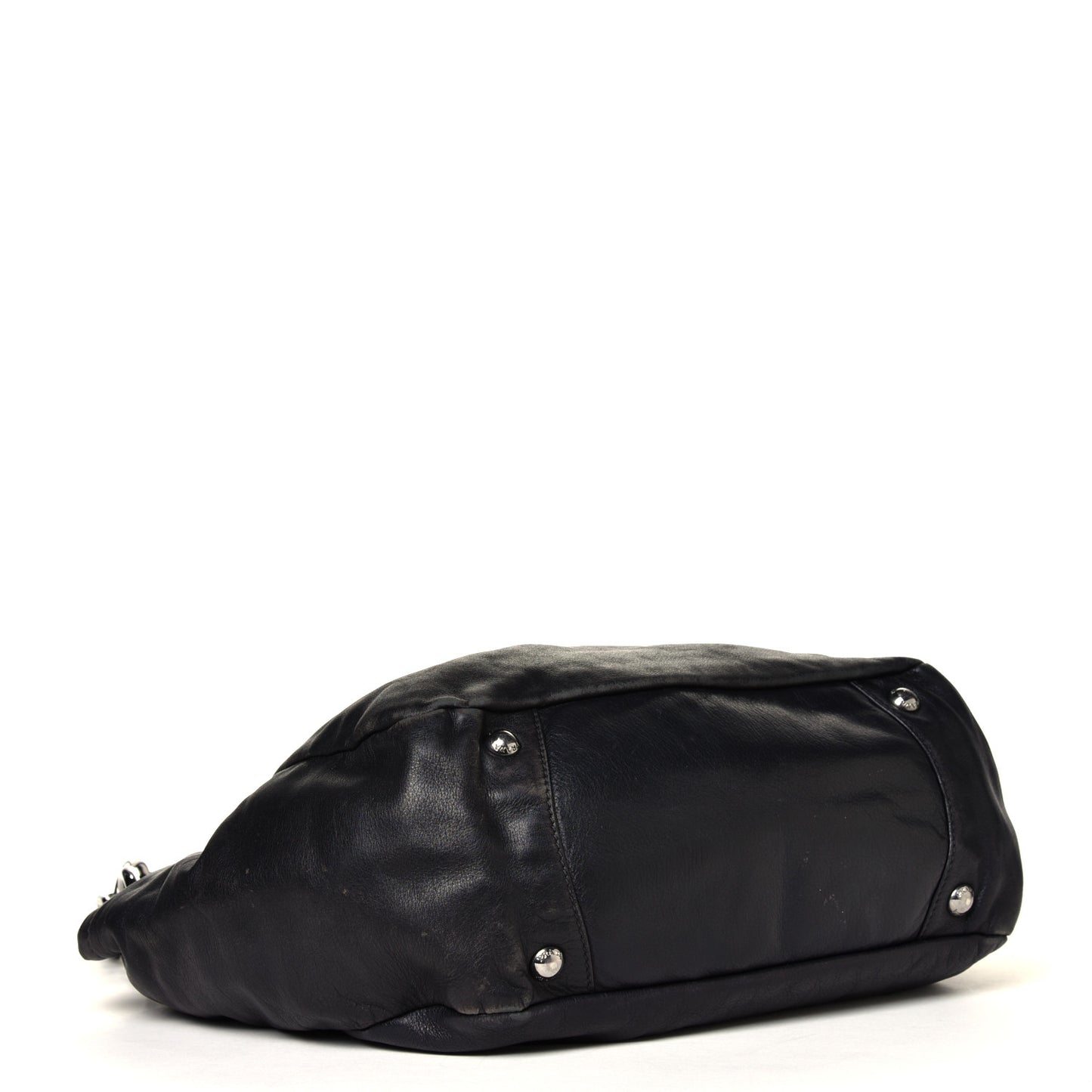 Soft Calfskin Pleated Hobo Black