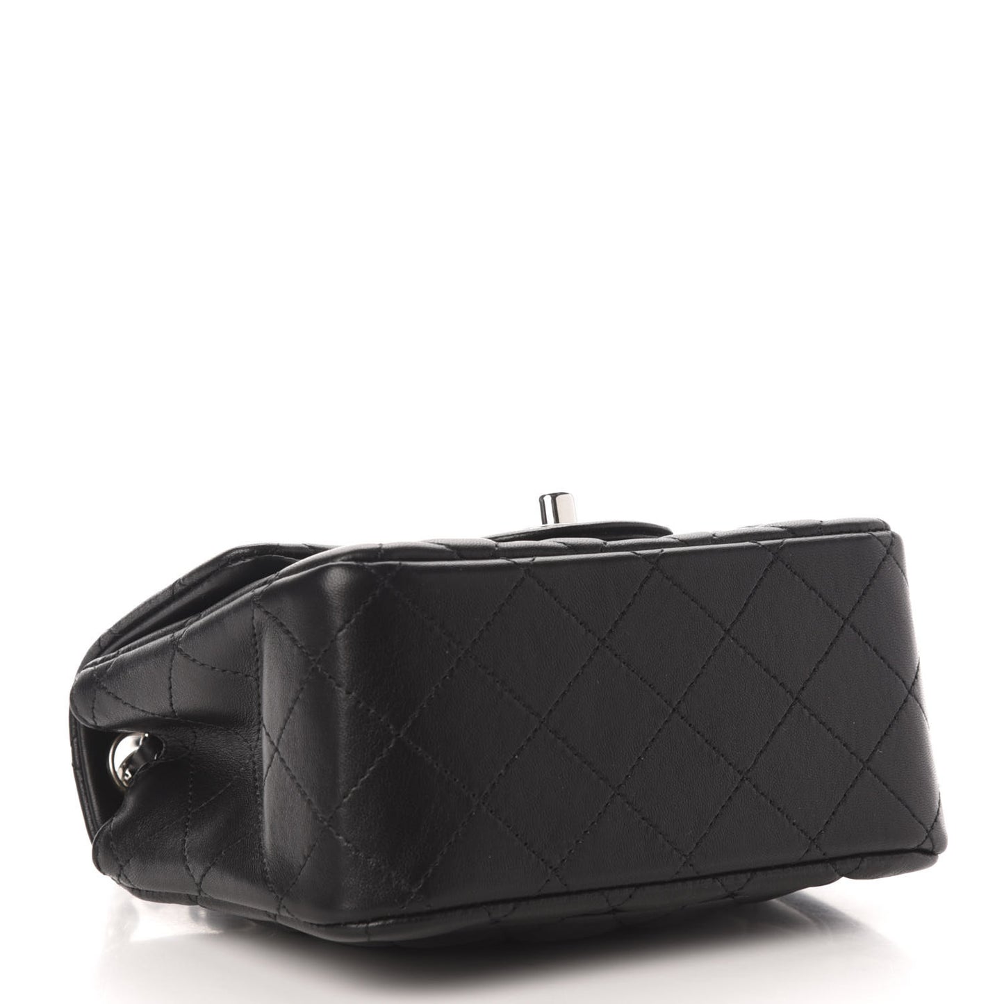 Lambskin Quilted Mini Square Flap Black