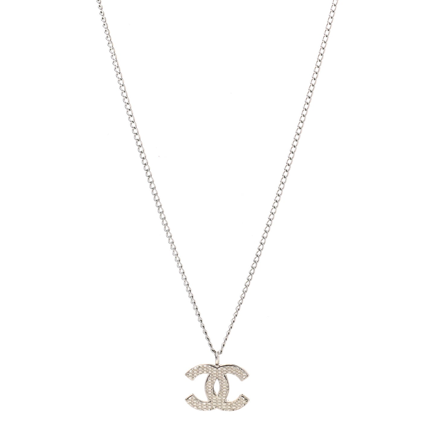 Metal CC Necklace Silver