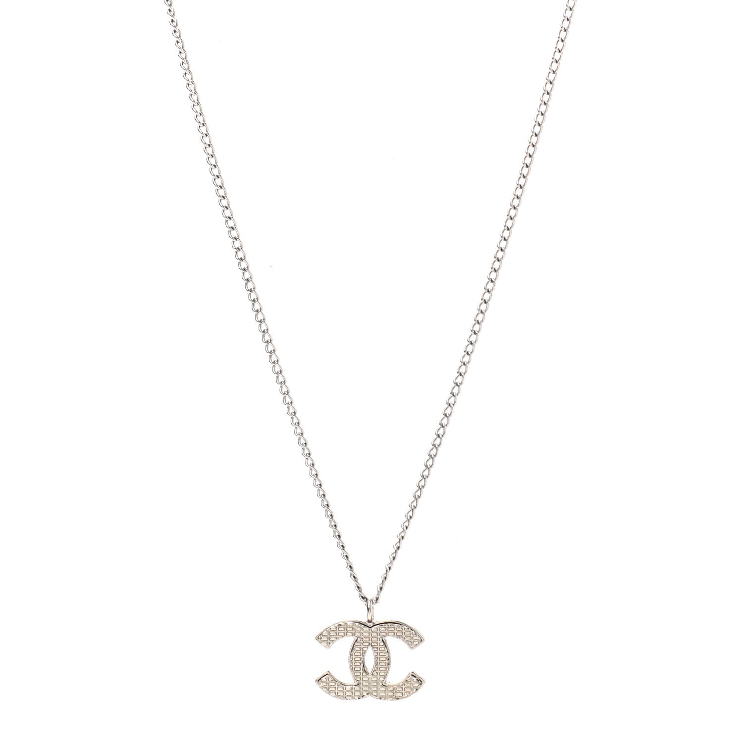 Chanel Metal CC Necklace Silver 1 of 6