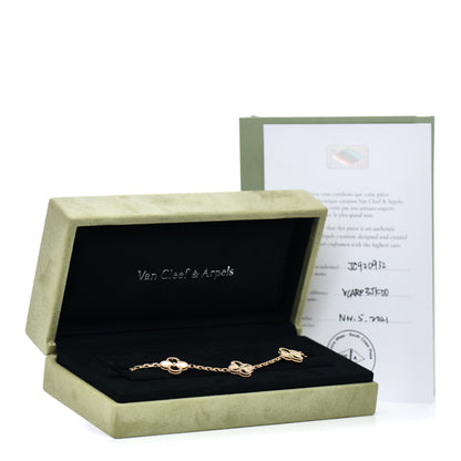 Van Cleef & Arpels 18K Yellow Gold 5 Motifs Guilloche Vintage Alhambra Bracelet 5 of 5